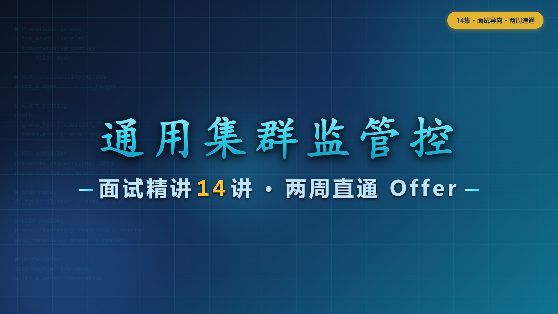 通用集群监管控 · 面试精讲14讲